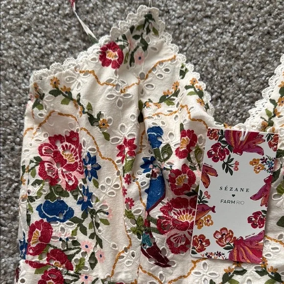 Sezane X Farm Rio Danila Dress Printed Eyelet - Picture 6 of 6